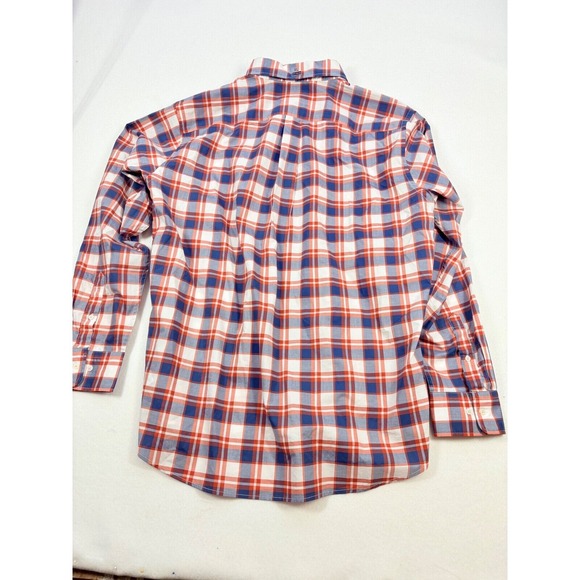 UNIQLO Men's Plaid Button Up Shirt XL  Cotton Orange Blue Smart‎ Casual NWOT - Picture 12 of 14